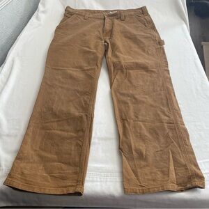 Carhartt Duck Utility Work Pants Rugged Flex Relaxed Fit Brown Men's 36X30